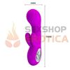 Vibrador con estimulacion clitorial y carga USB